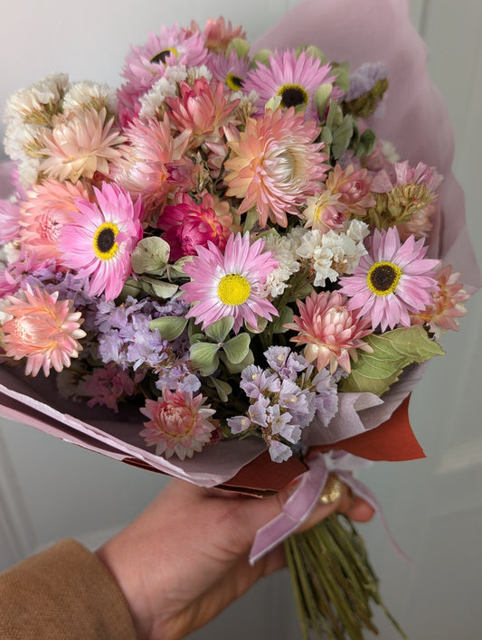 Pearly Pink Dried Flower Bouquet