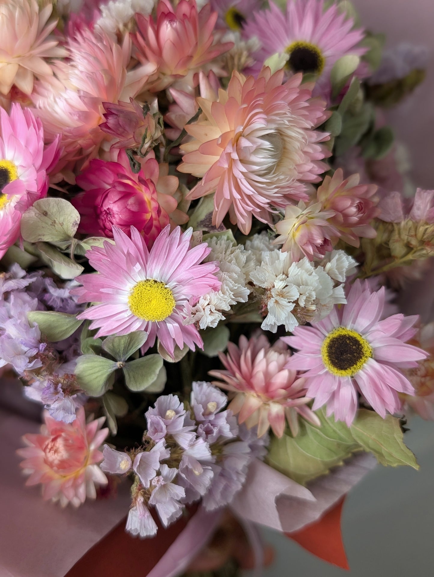 Pearly Pink Dried Flower Bouquet