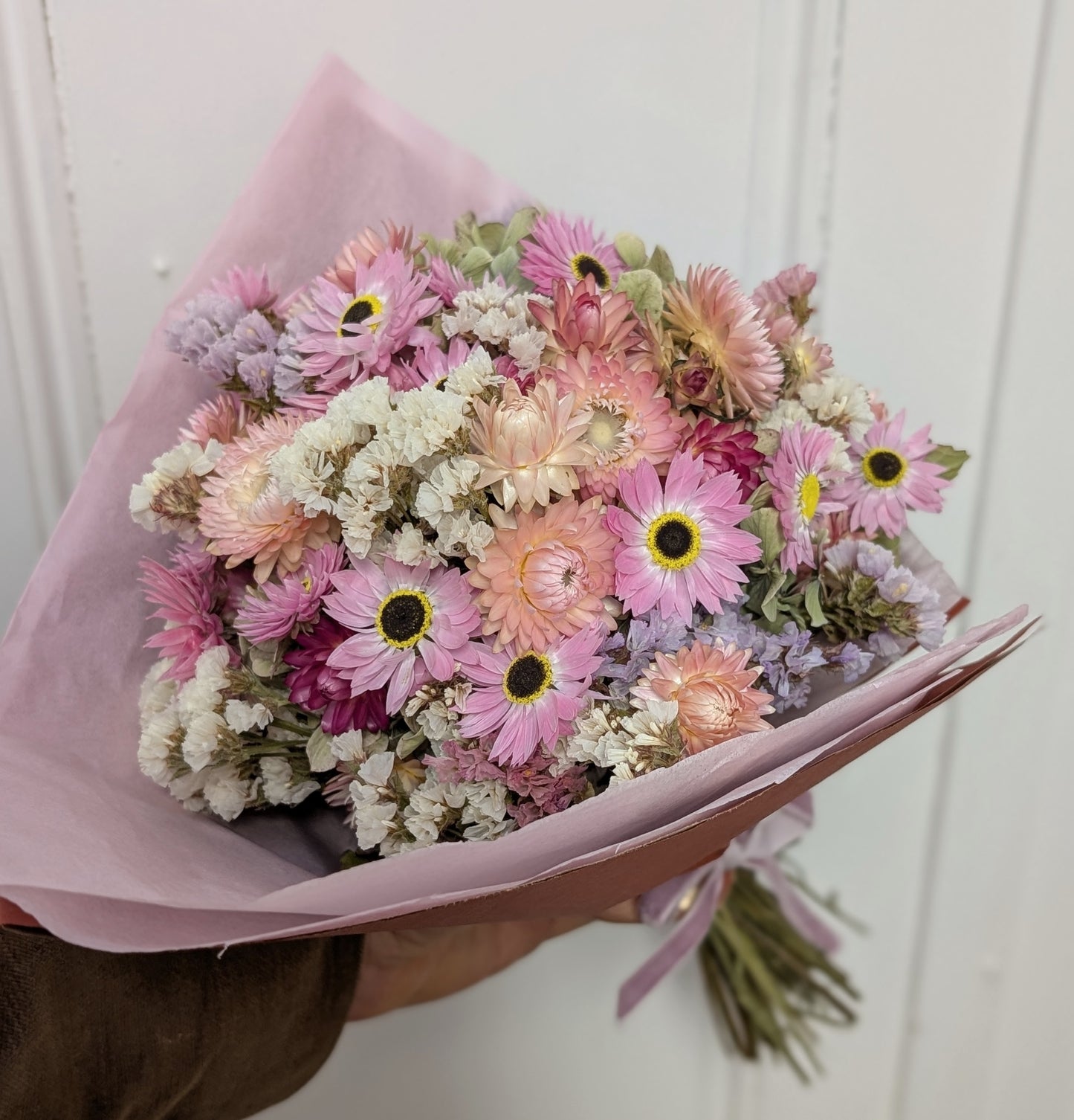 Pearly Pink Dried Flower Bouquet
