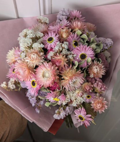 Pearly Pink Dried Flower Bouquet