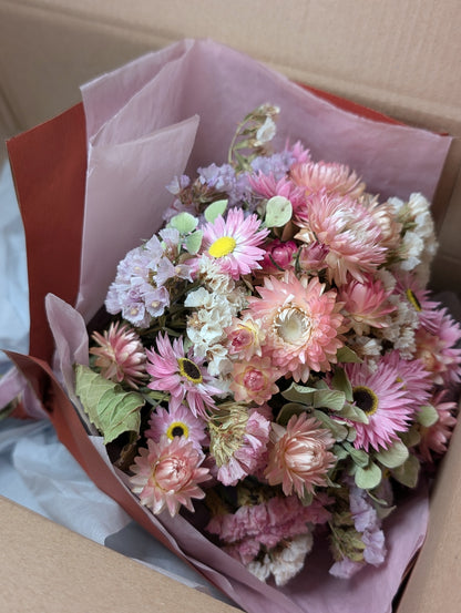 Pearly Pink Dried Flower Bouquet