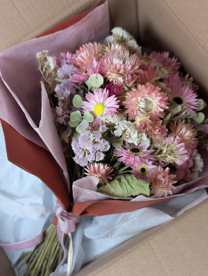 Pearly Pink Dried Flower Bouquet