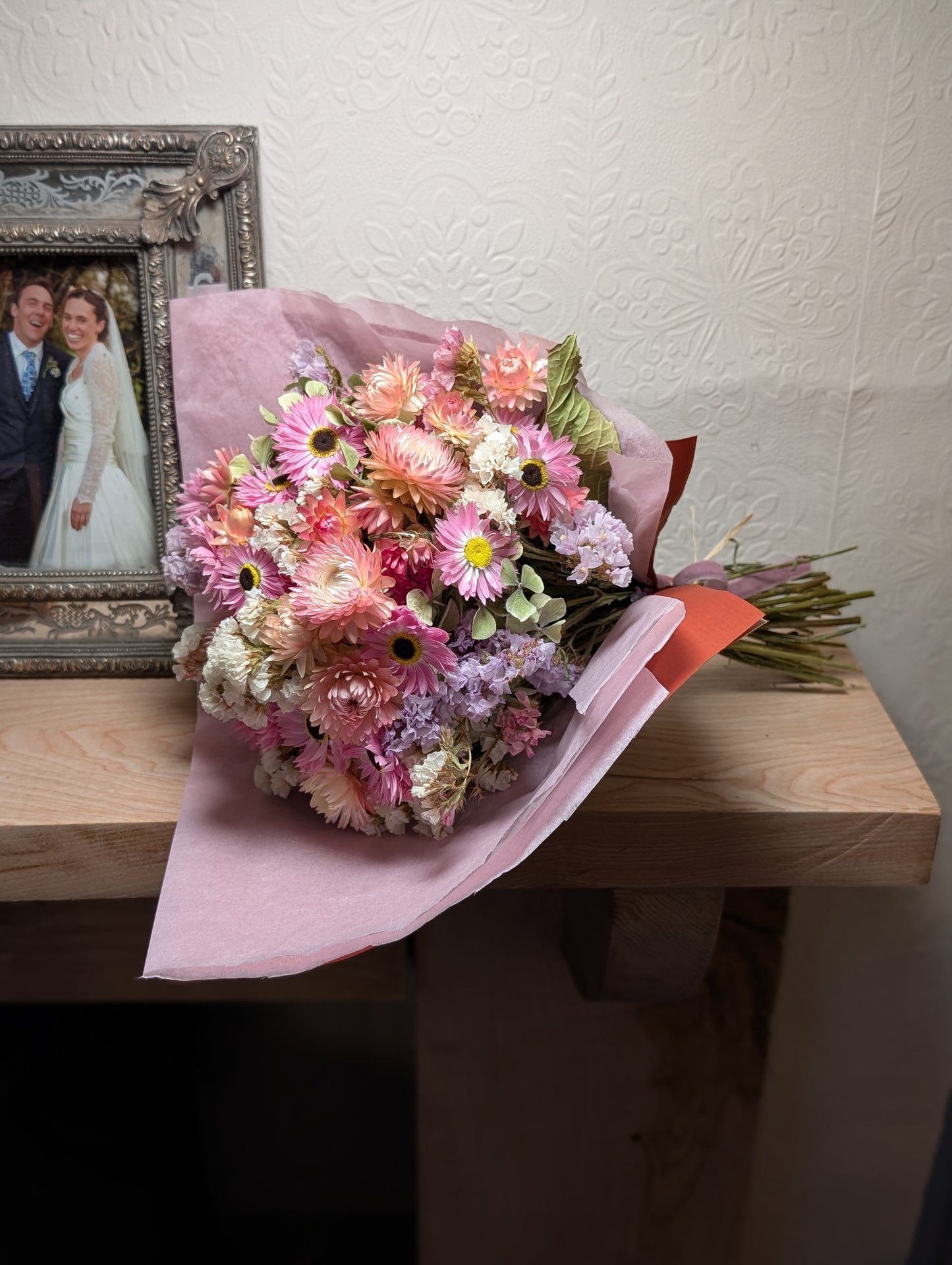 Pearly Pink Dried Flower Bouquet